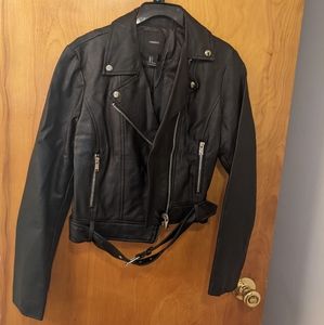Forever 21 Faux Leather Jacket, Size S, Black